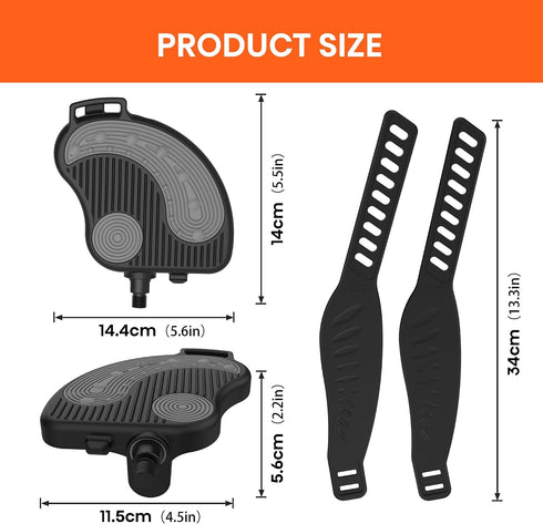 9/16" Dual-Function Bike Pedals - SPD & Toe Cage Compatible for Road, Mountain, Spin Bikes - Indoor Cycling Pedals