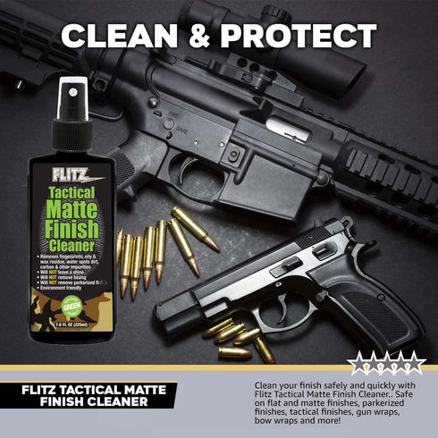 Flitz Tactical Matte Finish Cleaner, 7.6oz Gun Cleaner Spray, Fast-Drying Cleaning Solution