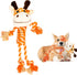 Tough Dog Toys for Puppies and Small-Medium Dogs, Plush Stuffed Animals, Tug of War Rope Toys (Giraffe)