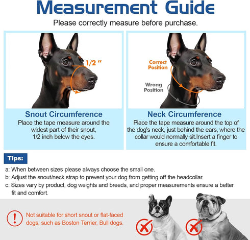 Pawaboo Dog Muzzle, Adjustable Head Halter Collar, Reflective Nylon, Anti-Biting Control, Small Size, Black