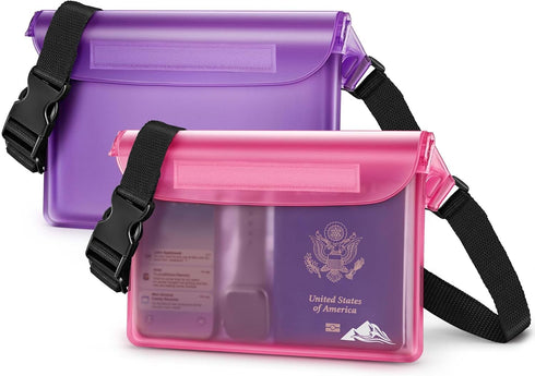 HEETA Waterproof Fanny Pack, Dry Bag 2/3/4 Pack for Phone Passport Purse, Adjustable Waist Strap