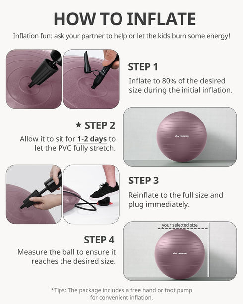 Trideer Exercise Ball Yoga Ball,Office Seating & Balance Ball Chair, Stability Ball for Pilates, Physical Therapy,Core