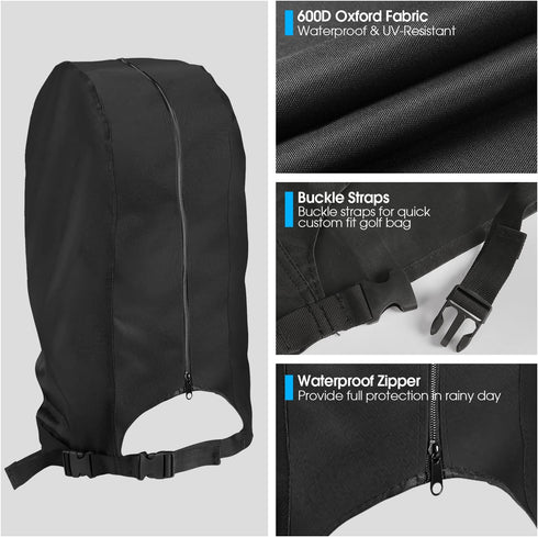 Waterproof Golf Bag Rain Cover for Men and Women, Fits Stand Bags & Carry Cart