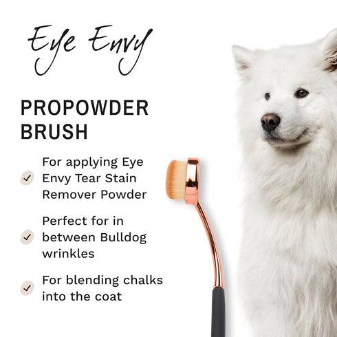Eye Envy ProPowder Applicator Brush for Dogs and Cats, Large, Washable Superfine Fiber