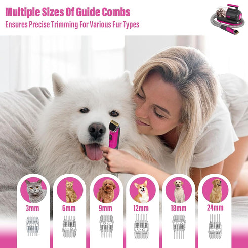 Trimming High-Suction Dog Grooming Vacuum for Small & Medium Dogs, Compact Hair Collection System for Regular