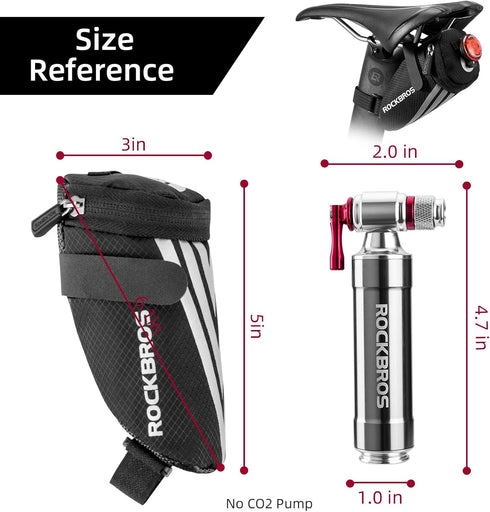 ROCKBROS Small Bike Saddle Bag, Under Seat Bicycle Storage Pouch for Road Mountain MTB