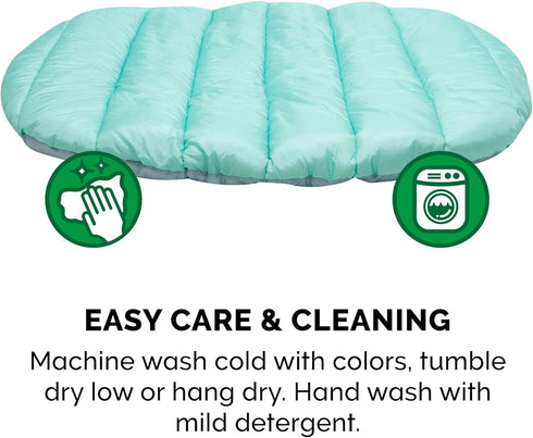 Furhaven Outdoor Travel Dog Bed for Small Dogs, Washable & Foldable with Carry Bag, Aqua/Granite Gray, Small