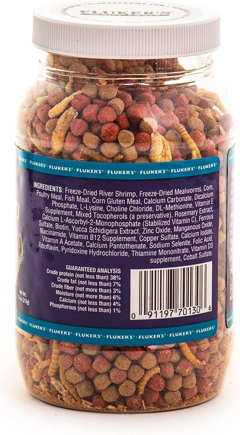 Buffet Blend Aquatic Formula - Fluker's Turtle Food with Freeze-Dried Shrimp, Mealworms, and Vitamin Enriched Pellets,