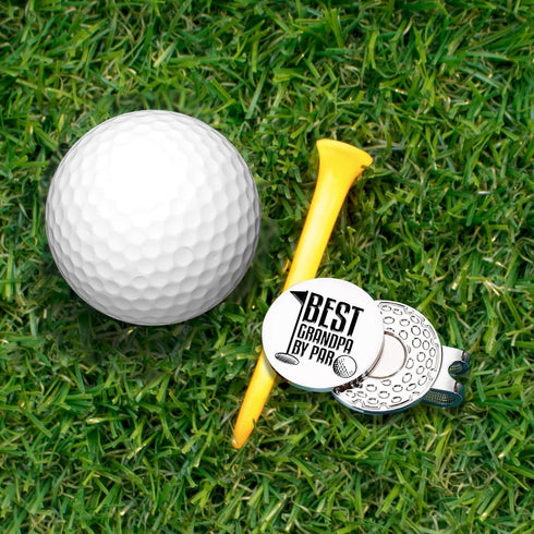 Hafhue Best Grandpa by Par Golf Ball Marker - Magnetic Clip, Funny Gift for Golf Lovers