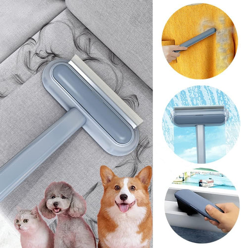 Pet Hair Remover, 4 in 1 Cat and Dog Hair Remover with Extra Long Handle, 17-Inch for Furniture and Carpet