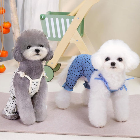 Dog Pajamas Summer Clothes for Small Dogs, Star Strap Puppy Onesie Pjs for Doggie, Beige, XL