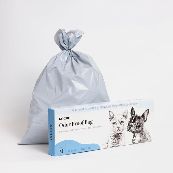 KOCHO Disposal Odor Proof Bag M Size, 90 Bags for Food Waste, Baby/Adult Diapers, Potty Pads, and Cat Litter, Made in