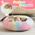 JOLLYVOGUE Calming Donut Dog Bed 20" for Small Dogs and Cats, Anti-Anxiety Washable Fluffy Faux Fur Cuddler