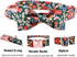 Lionheart Glory Floral Print Dog Collar with Bowtie, Adjustable Soft Collar for X-Small to Large Dogs