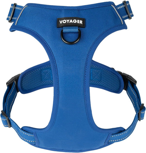 Voyager No Pull Dog Harness for Small Dogs, Adjustable Soft Pet Harness with Dual Leash Attachments, Royal Blue