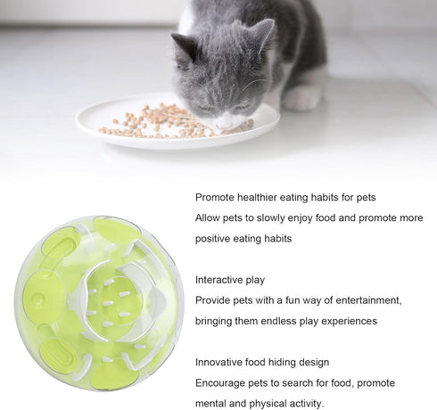Pssopp Cat Mental Stimulation Toys Interactive Cat Puzzle Feeder, Kitten Stimulating Enrichment Slow Feeding Food