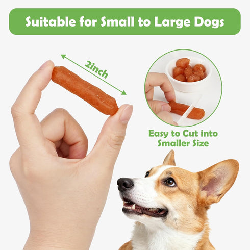 MON2SUN 2 Inch 10.6 oz Dog Treats, Soft & Chewy Chicken Sausage for Dogs, Grain-Free & Gluten-Free Training Treats
