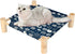 Patas Lague Pet Bed - Small Elevated Cooling Hammock Bed, Wood, 19x19x5 inches, 20 lbs, Blue for Cats and Dogs