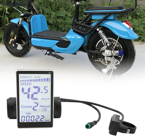 Pissente Ebike Speedometer LCD Control Panel, Electric Bike Meter Data Display Cycling Accessories
