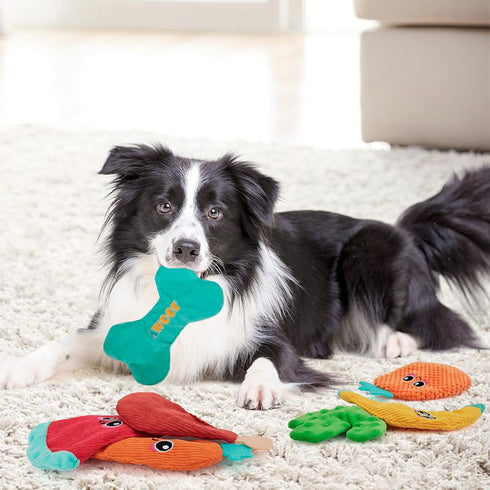 AWOOF Dog Toys No Stuffing, Crinkle Dog Toys for Aggressive Chewer, 8 Packs Flat Stuffless Puppy Toys