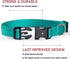 Reflective Dog Collar Adjustable Safety Nylon for Small Medium Large Dogs, Green L