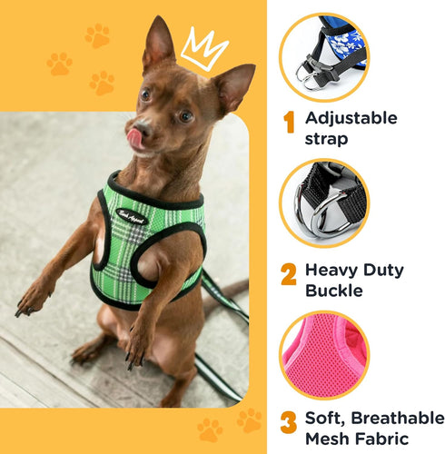 Pink Netted Step-in Dog Harness for Small-Medium Pets by Bark Appeal – Updated Sizing, XS