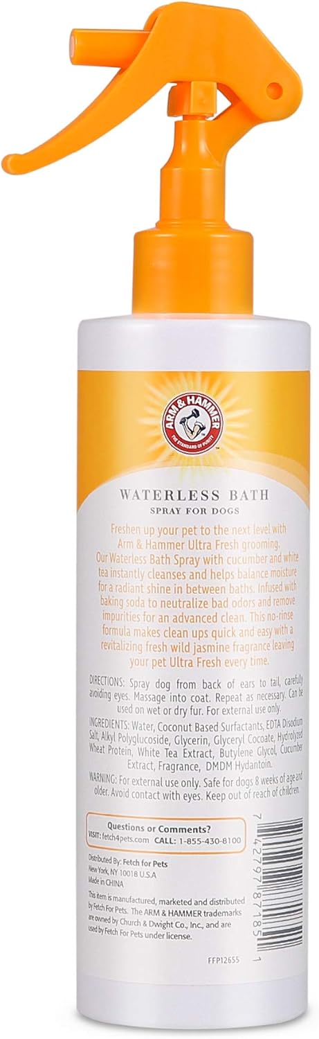 Arm & Hammer for Pets Ultra Fresh Waterless Bath Spray for Dogs, White Jasmine Scent