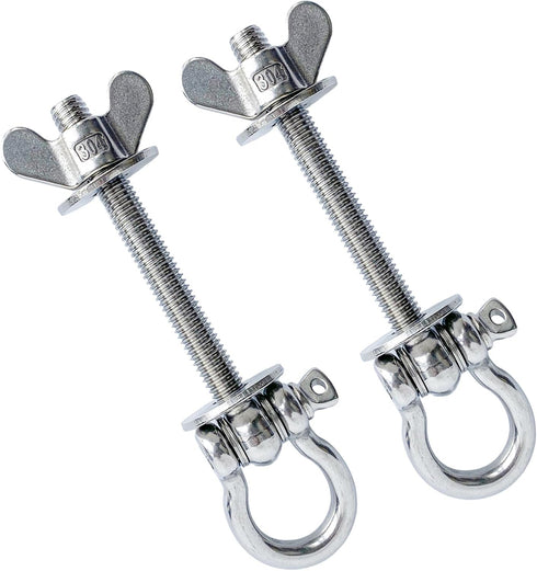 QKWL 2-Pack Heavy Duty Power Rack Attachments - Resistance Band Hooks & O-Ring