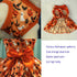 ANIAC Halloween Puppy Dress for Small Dogs, Pumpkin Ghost Cat Costumes with Orange Bow Tie (Large, Orange)