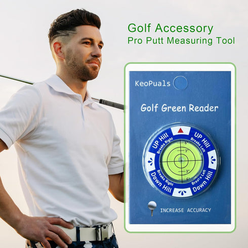 Golf Green Reader, Golf Ball Marker with Level for Putting Green Reading Aid, Improve Your Putting Game