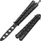 GOOD WORKER Practice Butterfly Knife, Black Butterfly Trainer, NOT Real NOT Sharp Blade for Training