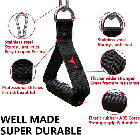 Heavy Duty Gym Exercise Handles Attachment for Cable Machine, Resistance Band, Home Fitness Workout Equipment