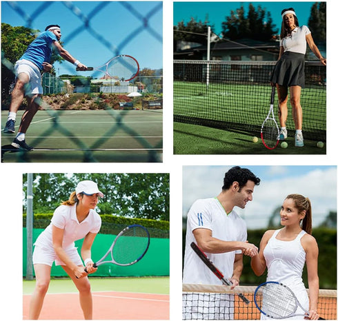 Pre-Strung Lightweight 27 Inch Tennis Racket Set for Adults, Men, Women, Students with Balls, Carry Bag, Overgrips