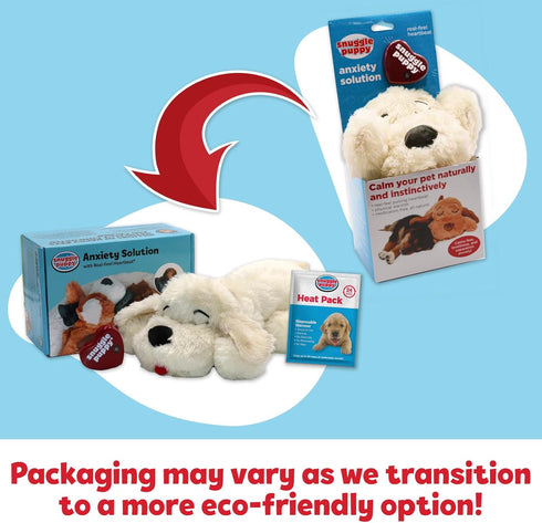 SmartPetLove Snuggle Puppy Heartbeat Stuffed Toy for Dogs | Pet Anxiety Relief and Calming Aid - Golden