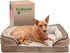 Furhaven Orthopedic Dog Bed for Medium/Small Dogs, Removable Bolsters & Washable Cover, Plush Velvet Waves, Brownstone,