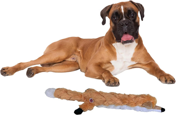 SPOT Skinneeez Extreme Quilted Fox Dog Toy, Durable, Stuffing Free, 4 Layers, 2 Squeakers, Ideal for Medium and Large
