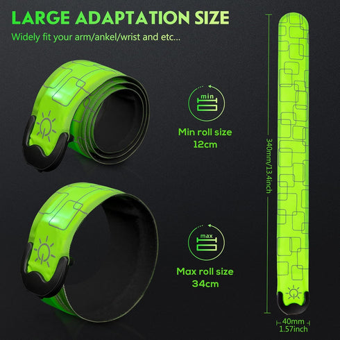 Simket LED Armband Rechargeable for Running - High Visibility Reflective Light Up Bands for Night Walking