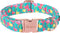 Cute Flamingo Summer Dog Collar, Unique Adjustable Green Pet Collar with Metal Buckle for All Sizes
