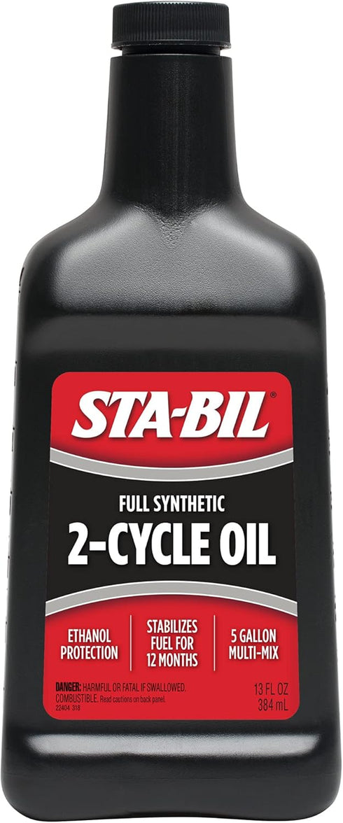 STA-BIL Full Synthetic 2-Cycle Oil with Fuel Stabilizer, 5 Gallon Multi-Mix, 50:1/40:1 Ratios