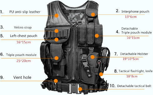 Training Tactical Airsoft Paintball Combat Swat Assault Army Shooting Outdoor Molle Police Vest