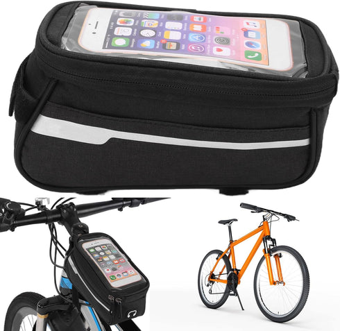 VBESTLIFE Waterproof Phone Bag, Large Storage Bike Handlebar Bag with Quick Release Design