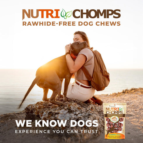 NutriChomps Dog Chews - 2.5-inch Knots, Rawhide-Free Dog Treats, 8 Count, Real Chicken Flavor