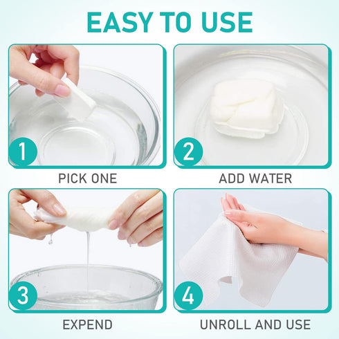 10PCS Compressed Towels, Reusable Toilet Paper Tablets Coin Tissues Camping Wipes, Portable Towels for Home Beauty