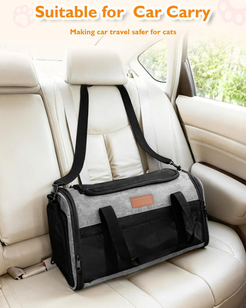 17x11x9.5 12 lbs PETUX Airline Approved Pet Carrier - in, Underseat, Top & Side Entry, Soft Sided Cat Dog Carrier