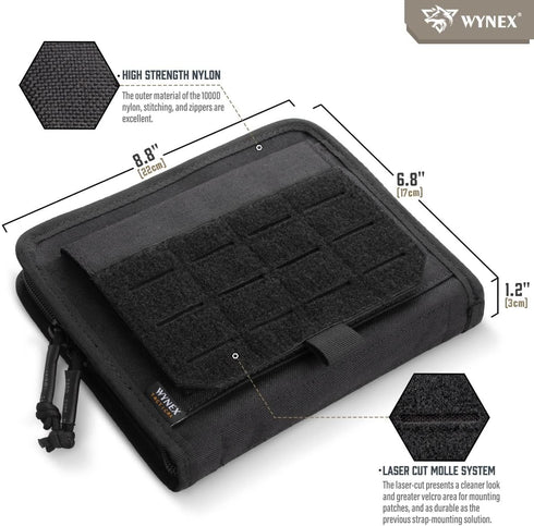 WYNEX Tactical Folding Admin Pouch, Molle Tool Bag with Laser-Cut Design, Utility Organizer EDC Medical Bag, Waist