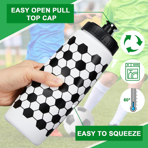 Yaomiao 12 Pcs 20 oz Soccer Water Bottle for Boys, Reusable BPA Free Squeeze Bottles
