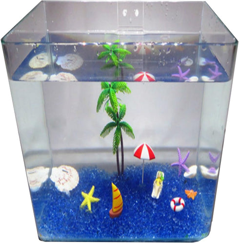 2 Pounds Landscape Glass Pebble Gravel Sand for Aquariums and Terrarium Landscape, Natural Blue.