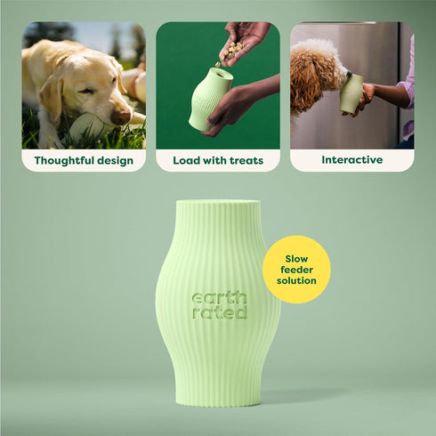 Earth Rated Treat Dispensing Dog Toy - Enrichment Toy for Adult and Puppy Dogs, Large, Green