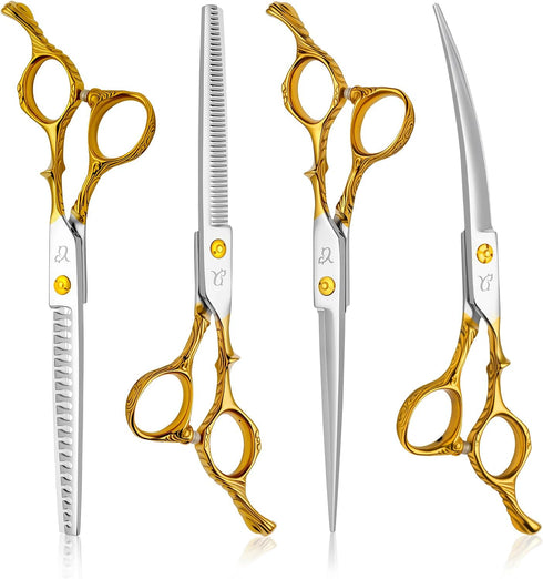 Dog Grooming Scissors,Chunkers Shears and Thinning Shears with Safety Round Tips, Sharp