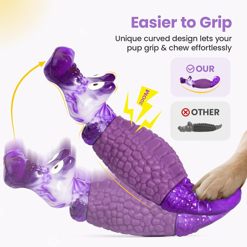HGB Squeaky Dog Toys for Aggressive Chewers, Tough Indestructible Chew Toy for Large Medium Dogs